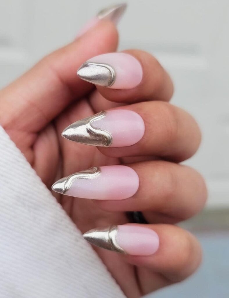 dripped french tips nails