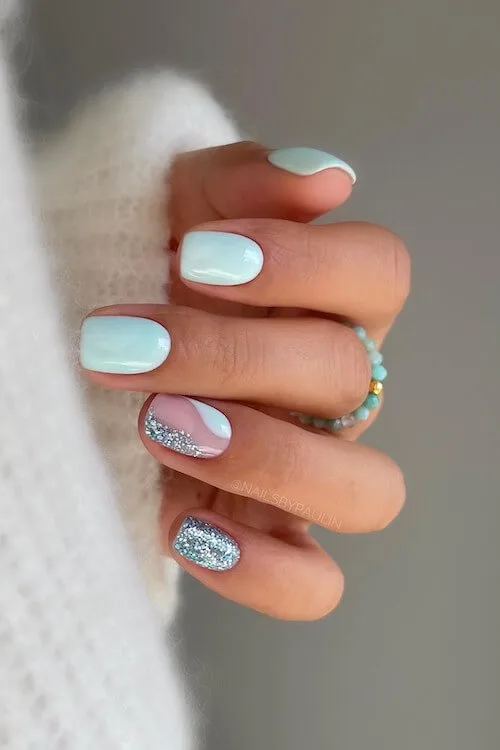 Summer blue nails