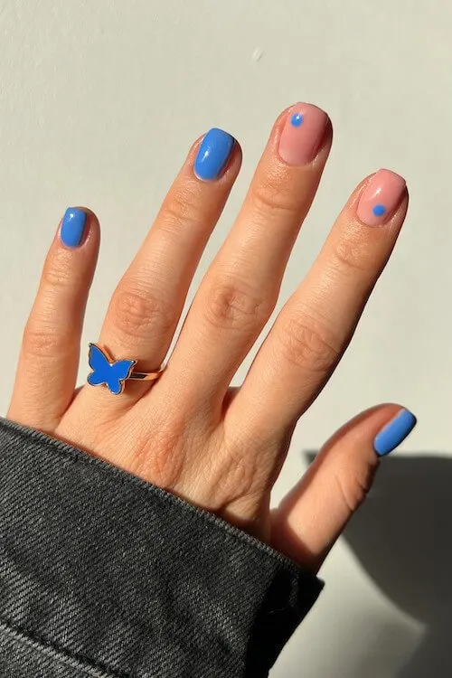 Summer blue nails