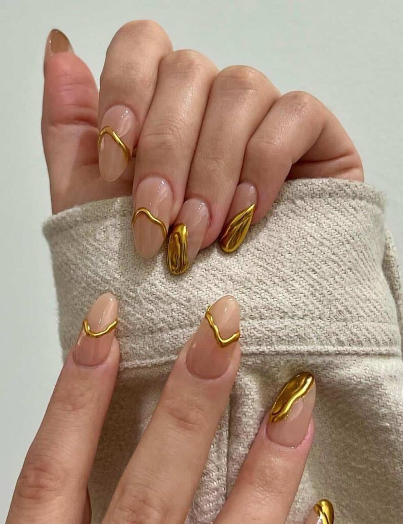dripped french tips nails