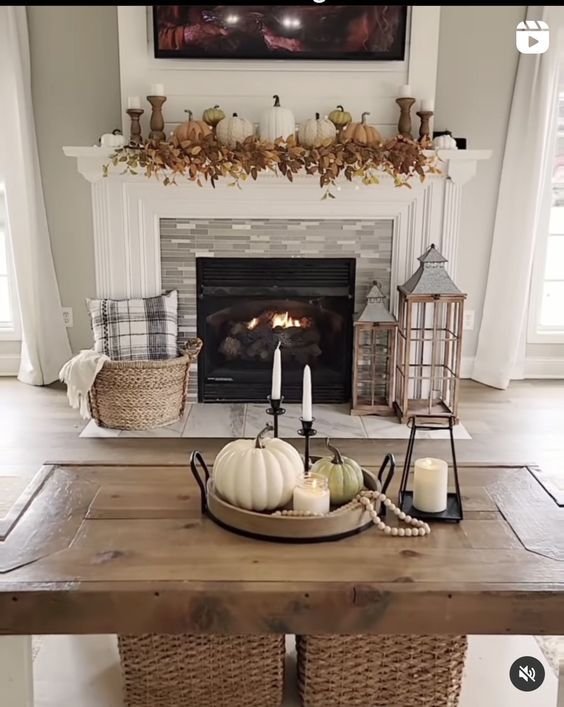 fall mantel candle ideas