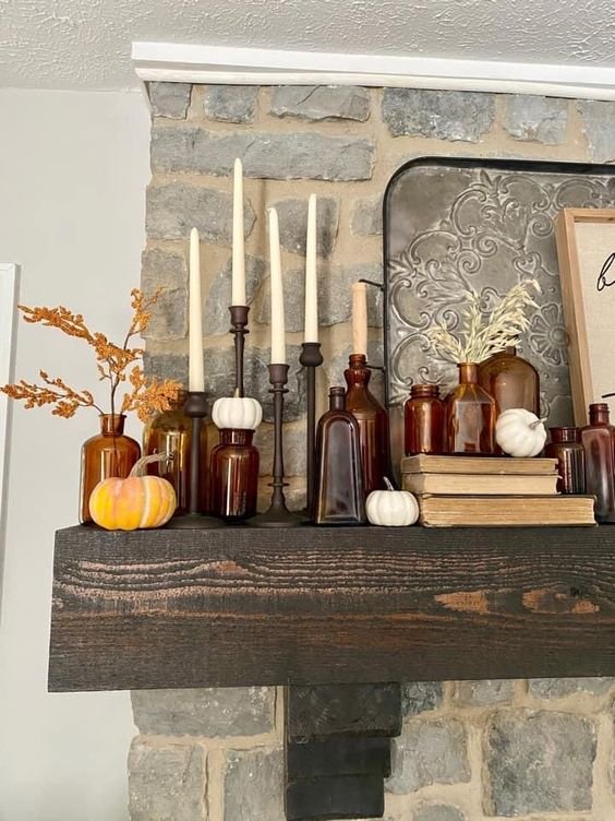 fall mantel decor