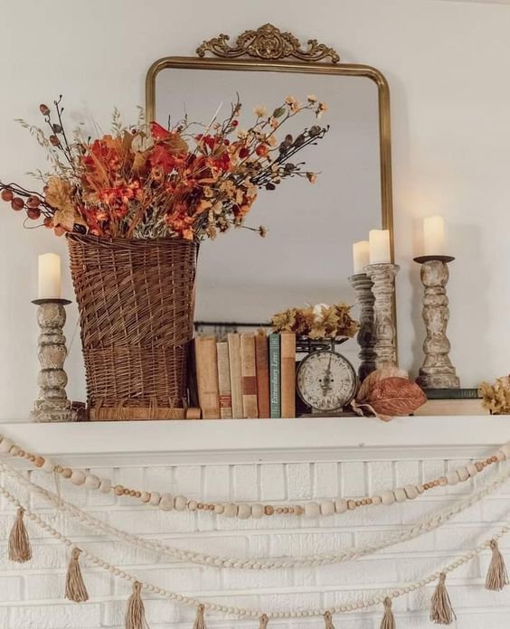 fall mantel decoration designs