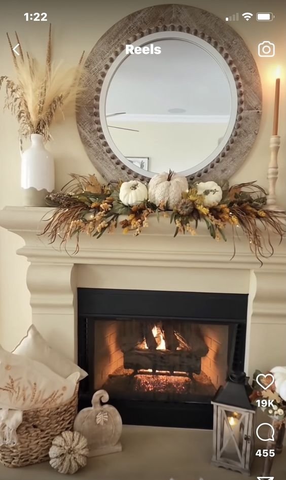 fall mantel decoration ideas