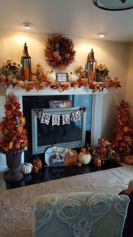 fall mantel wreath ideas