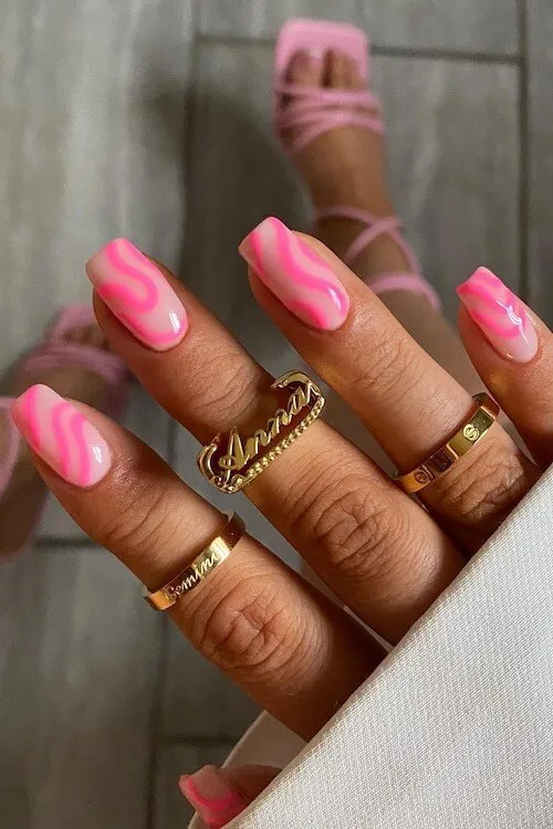 pink summer nails 1