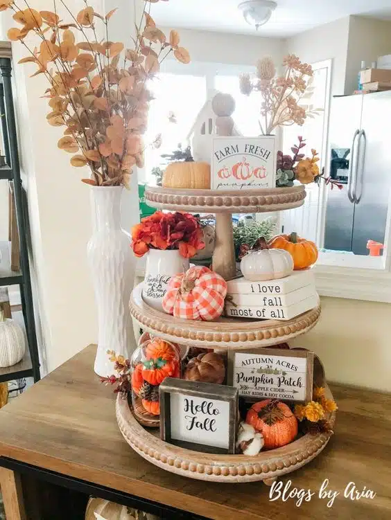 Ceramic Pumpkin fall tray ideas