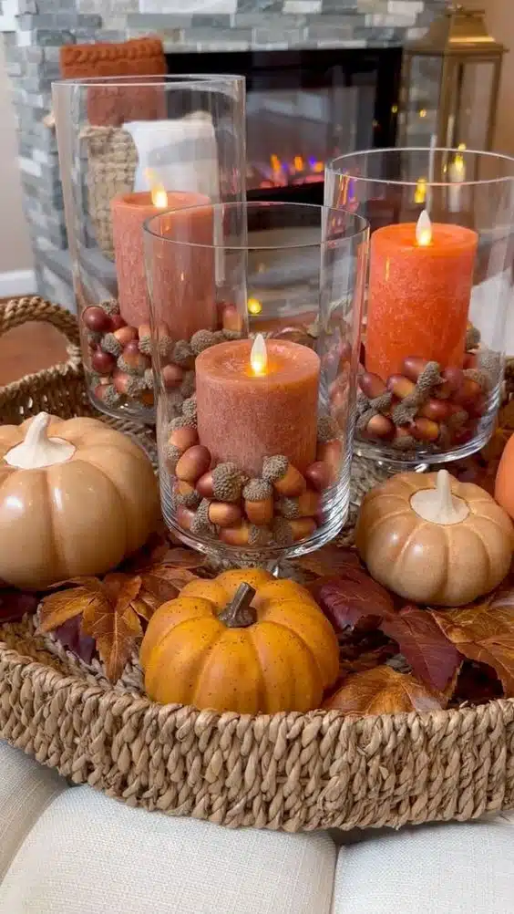 Pumpkin Spice fall candel tray