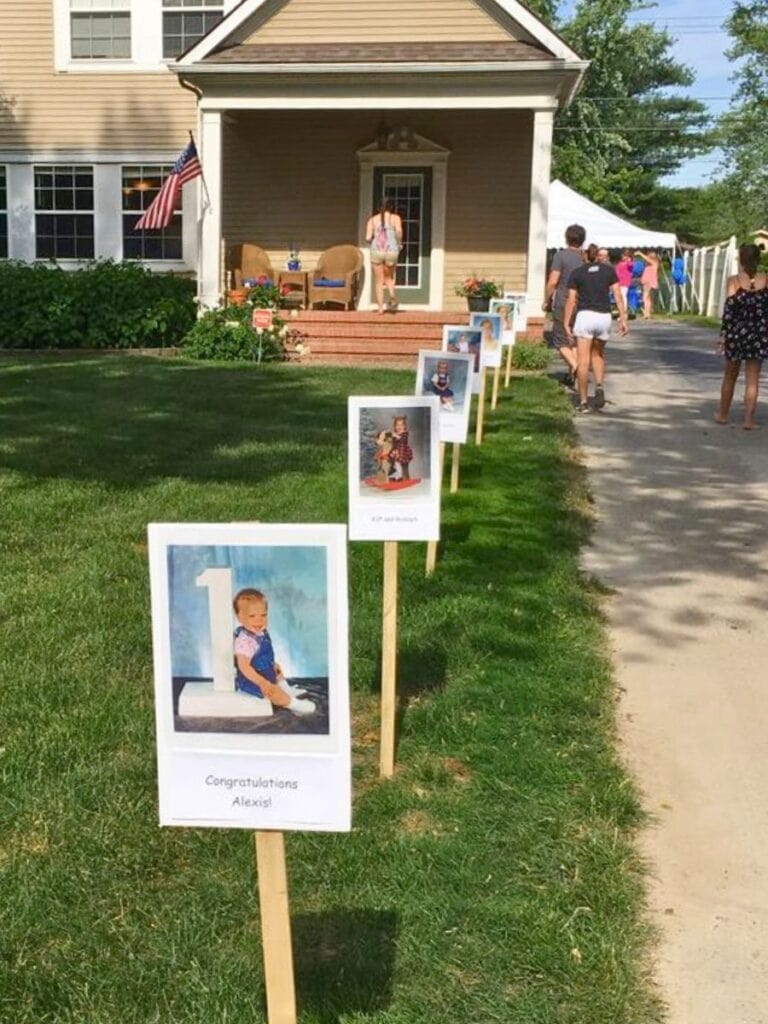 Create A Yearbook Photo Display in yard